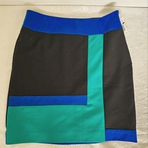 Women's Worthington Dynasty Green Color Block Skirt- New!